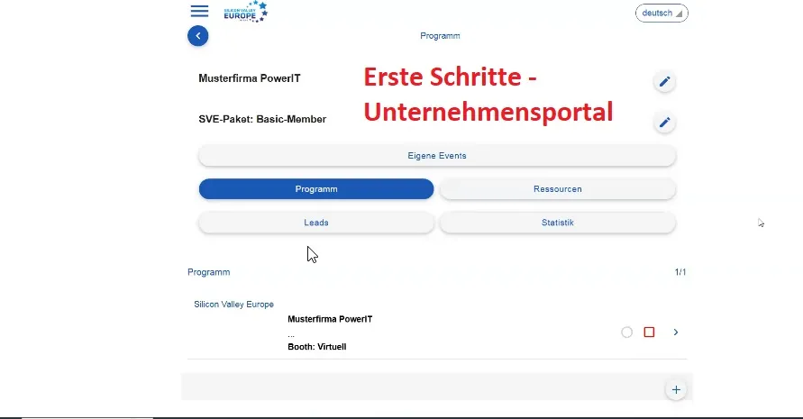 Here we show you the first steps in your company portal
