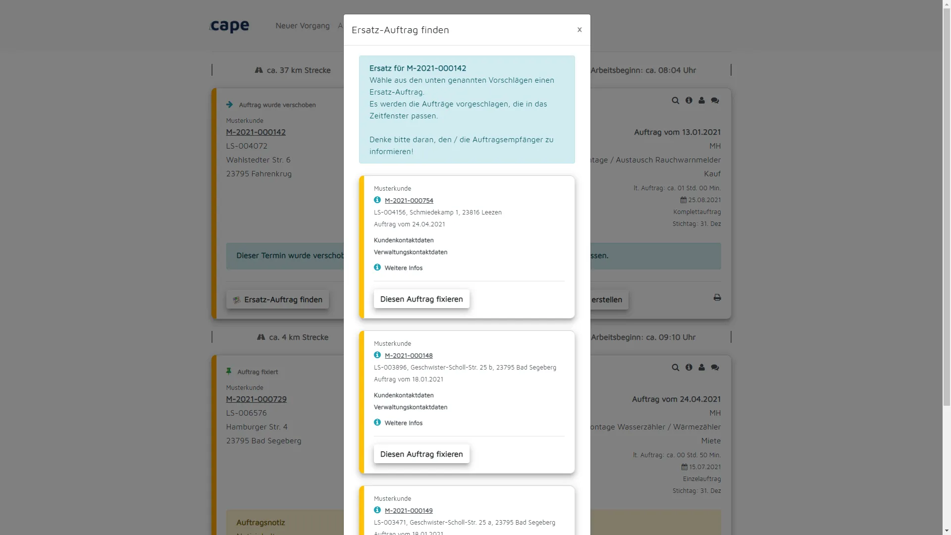 If an order is postponed or canceled, cape will find the best replacement for you. This way, there will be no downtime anymore.