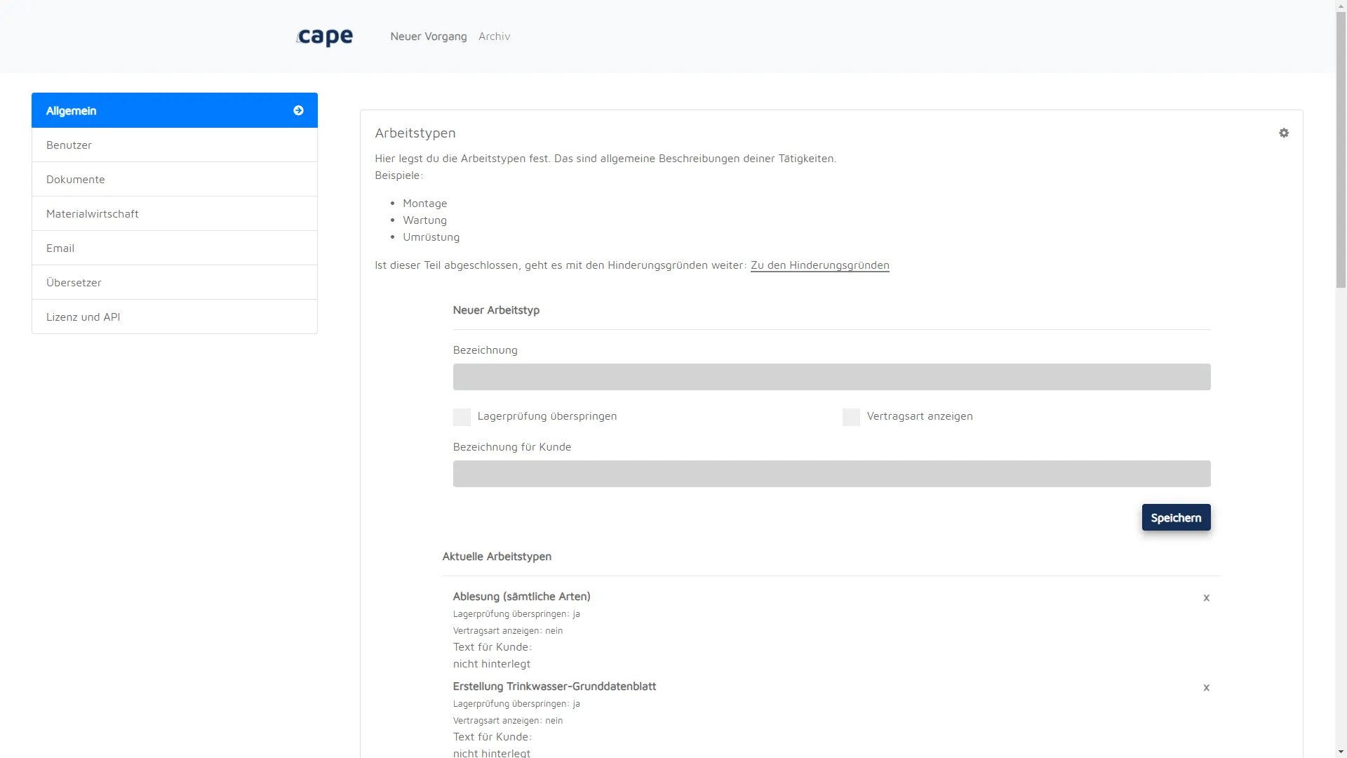 cape offers you a wide range of options to create the configuration that best suits your company.