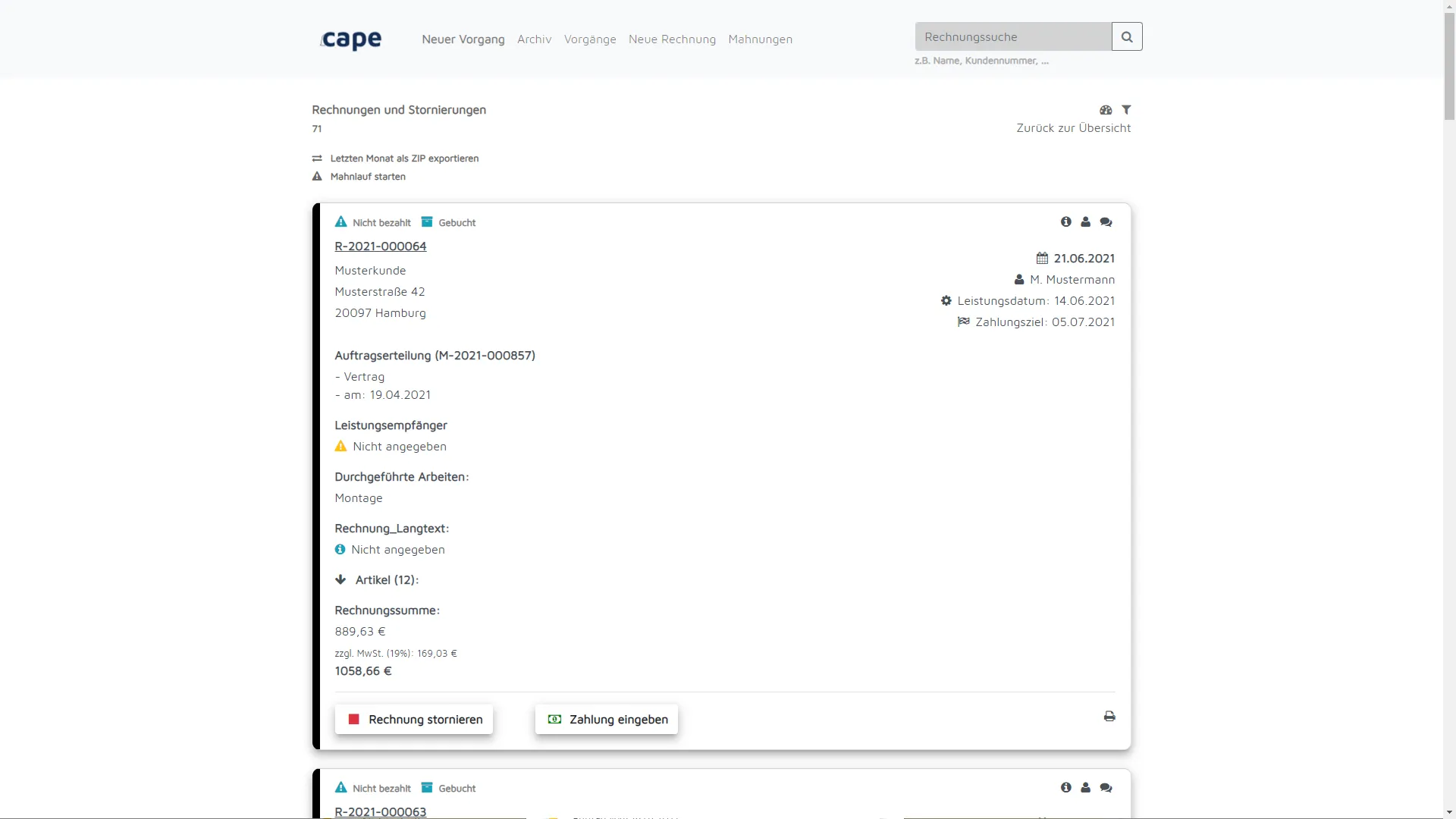 cape provides, when required, fast, comprehensive invoicing and evaluation options.
