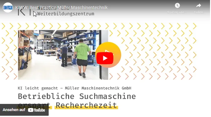 The medium-sized company Müller Maschinentechnik increases operational efficiency with the help of amberSearch.