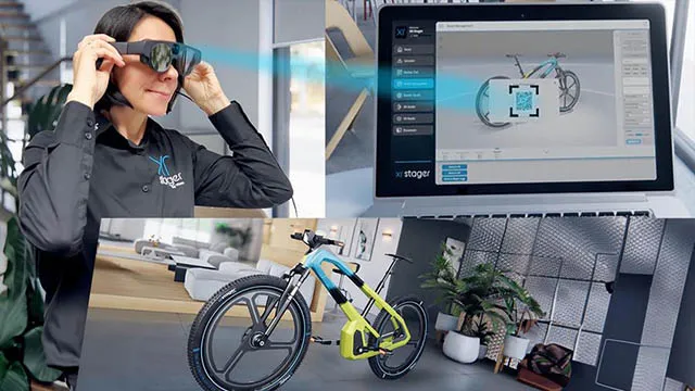 Mit der XR Stager® Cloud Solution Plattform können Digitale Zwilling mit einem Klick an die Magic Leap 2 Mixed Reality Brille gesendet werden.