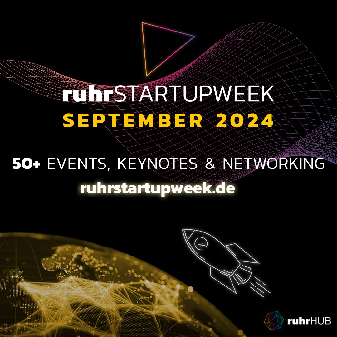 The start-up scene comes together throughout the Ruhr region and discusses expertise, experiences and visions for a week.
