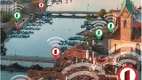 Abfallmanagement durch die Verwaltung von Abfallbehältern mithilfe eines intelligenten Messsystems und Kommunikation über Funk.